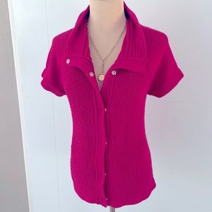 Jones of New York Button up knit Pink Sweater/M